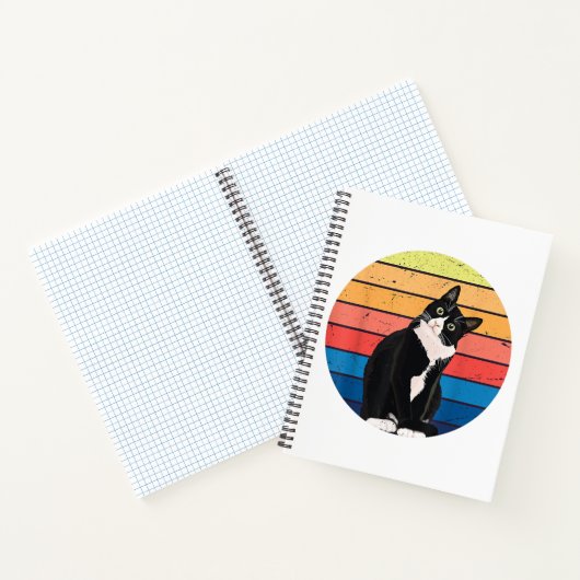 Cat Cat Cat Cat Retro-kleuren voor Dierenvrienden Notitieboek (Binnen)