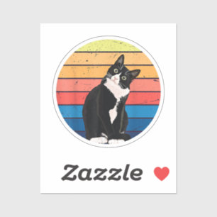 Cat Cat Cat Cat Retro-kleuren voor Dierenvrienden Sticker
