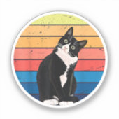 Cat Cat Cat Cat Retro-kleuren voor Dierenvrienden Sticker (Voorkant)