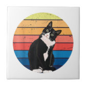 Cat Cat Cat Cat Retro-kleuren voor Dierenvrienden Tegeltje (Voorkant)