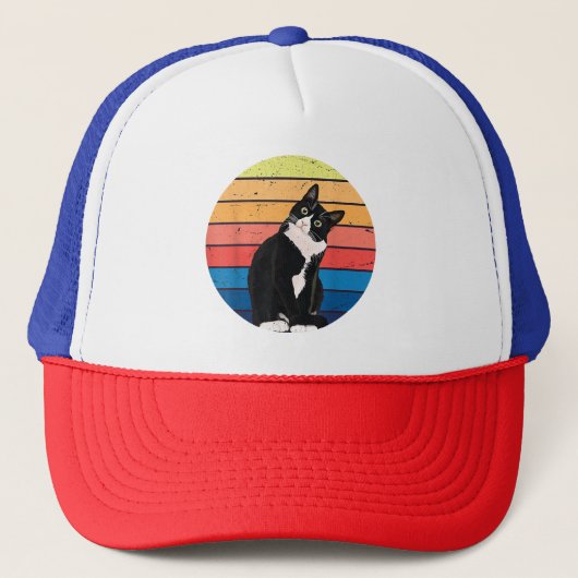 Cat Cat Cat Cat Retro-kleuren voor Dierenvrienden Trucker Pet (Voorkant)