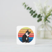 Cat Cat Cat Cat Retro-kleuren voor Dierenvrienden Vierkante Visitekaartje (Staand voorkant)