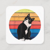 Cat Cat Cat Cat Retro-kleuren voor Dierenvrienden Vierkante Visitekaartje (Achterkant)