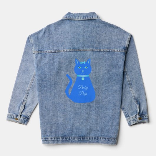 Cat Cat Cat Custom Gender onthulling Denim Jacket (Achterkant)