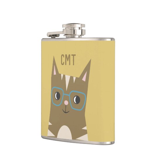 Cat Cat Cat Cute Hipster | Monogram Heupfles (Links)