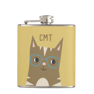 Cat Cat Cat Cute Hipster   Monogram Heupfles