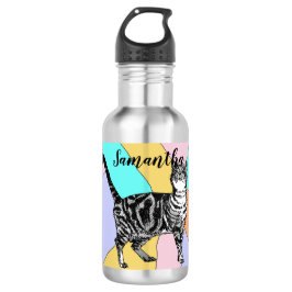 Cat Cat Cats Pets Girls Pastel Water Flacon Waterfles