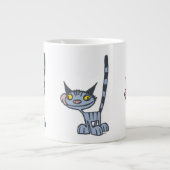 Cat Cat Cool Grey Cartoon Cat Grote Koffiekop (Voorkant)