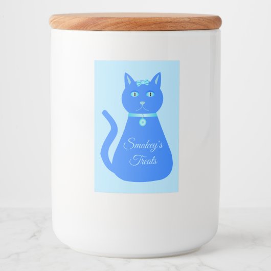 Cat Cat Custom Pet Treat Jar Voedselcontainer Etiket (Voorkant)