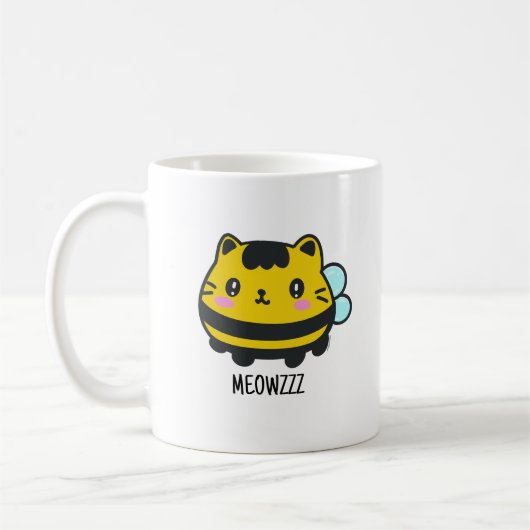 Cat Cat Cute Bumblebee Koffiemok (Links)