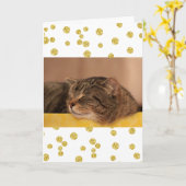 Cat Cat Cute Flek Beter Kaart (Gele Bloem)