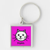 Cat Cat Cute Pink Cartoon Sleutelhanger (Voorkant)