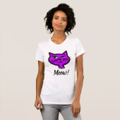 Cat Cat Cute Winky Paarse Cartoon T-shirt (Voorkant volledig)