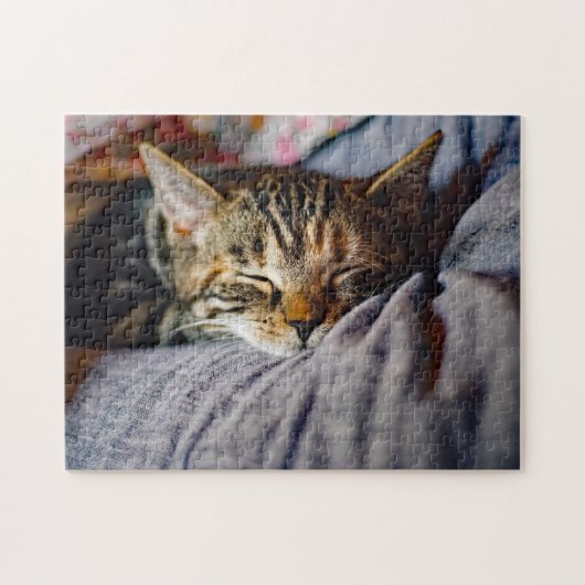 Cat Cat Foto van Cute Slaping Tablet Legpuzzel (Horizontaal)