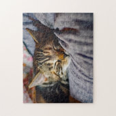 Cat Cat Foto van Cute Slaping Tablet Legpuzzel (Verticaal)