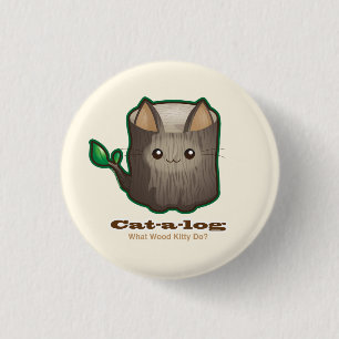 Cat Cat Log Cute Cute Ronde Button 3,2 Cm
