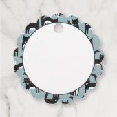 Cat Cat Patroon Cute Black en White Tuxedo Bedankjes Labels (Achterkant)