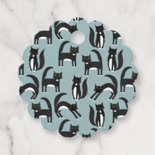 Cat Cat Patroon Cute Black en White Tuxedo Bedankjes Labels