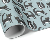 Cat Cat Patroon Cute Black en White Tuxedo Cadeaupapier (Rol Hoek)