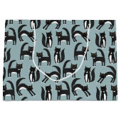 Cat Cat Patroon Cute Black en White Tuxedo Groot Cadeauzakje (Voorkant)