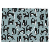 Cat Cat Patroon Cute Black en White Tuxedo Groot Cadeauzakje (Achterkant)