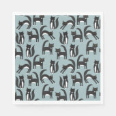 Cat Cat Patroon Cute Black en White Tuxedo Servet (Voorkant)