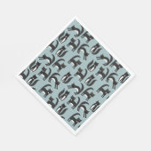 Cat Cat Patroon Cute Black en White Tuxedo Servet (Hoek)