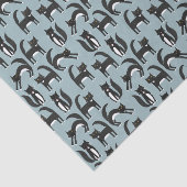 Cat Cat Patroon Cute Black en White Tuxedo Tissuepapier (Detail)