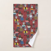 Cat Cat Pattern Bad Handdoek (Handdoek)