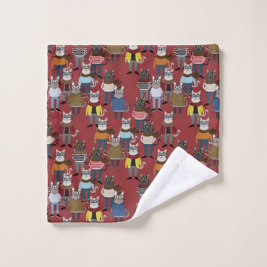 Cat Cat Pattern Bad Handdoek (Wasdoekje)