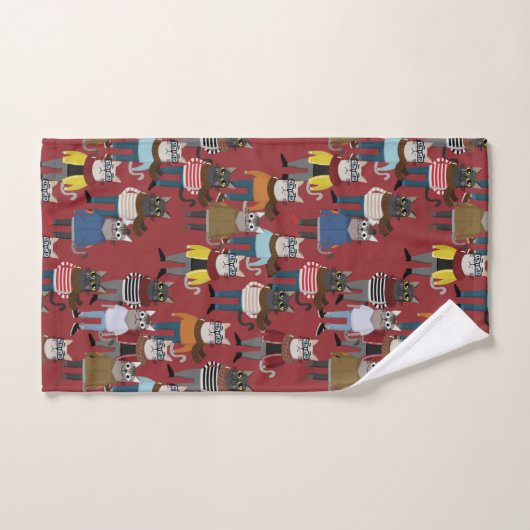 Cat Cat Pattern Bad Handdoek (Handdoek)
