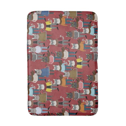 Cat Cat Pattern Badmat (Voorkant Verticaal)