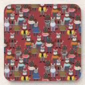 Cat Cat Pattern Bier Onderzetter (Voorkant)