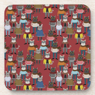 Cat Cat Pattern Bier Onderzetter