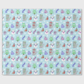 Cat Cat Pattern Cadeaupapier (Vlak)