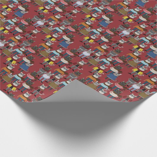 Cat Cat Pattern Cadeaupapier (Hoek)