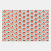 Cat Cat Pattern Cute Aqua Green Kerstmis Inpakpapier Vel (Voorkant)