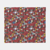 Cat Cat Pattern Fleece Deken (Voorkant (Horizontaal))