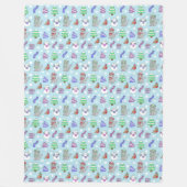 Cat Cat Pattern Fleece Deken (Voorkant)