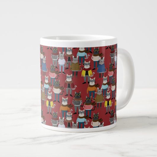 Cat Cat Pattern Grote Koffiekop (Voorkant rechts)