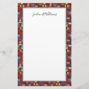 Cat Cat Pattern   Jouw namen toevoegen Briefpapier