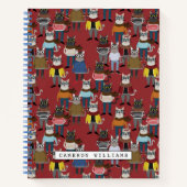 Cat Cat Pattern | Jouw namen toevoegen Notitieboek (Voorkant)