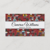 Cat Cat Pattern | Jouw namen toevoegen Visitekaartje (Voorkant)