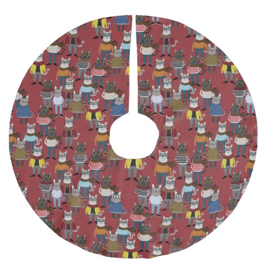 Cat Cat Pattern Kerstboom Rok (Voorkant)