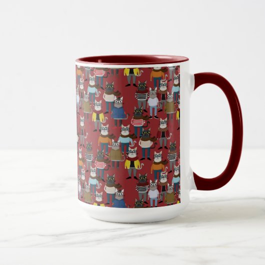 Cat Cat Pattern Mok (Rechts)