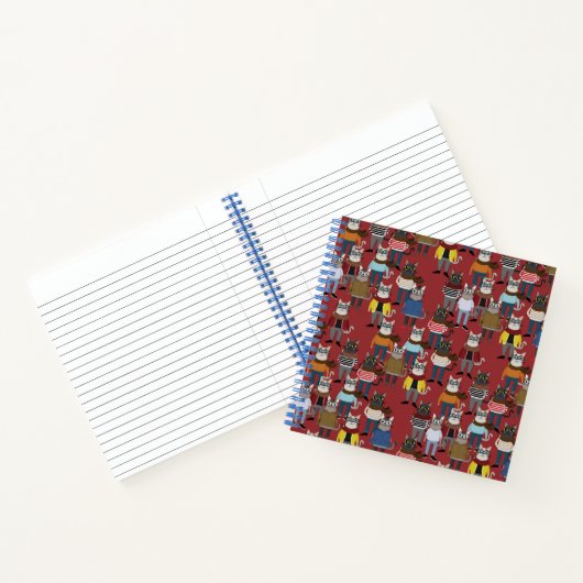 Cat Cat Pattern Notitieboek (Binnen)