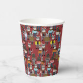 Cat Cat Pattern Papieren Bekers (Rechts)