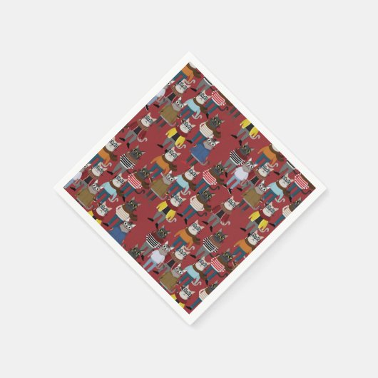 Cat Cat Pattern Servet (Hoek)