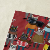 Cat Cat Pattern Strandlaken (In situ)