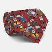 Cat Cat Pattern Stropdas (Opgerold)